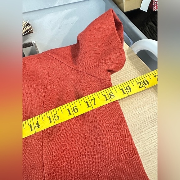 NWT KASPER A.S.L Red-Orange Cutout Neck Short Sleeve Sheath Midi Dress Sz 10 - Picture 9 of 10